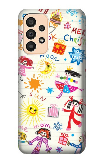 W3280 Kids Drawing Hard Case and Leather Flip Case For Samsung Galaxy A33 5G