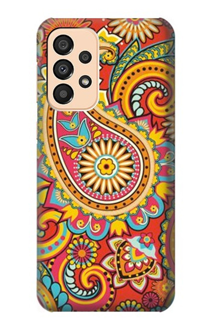 W3402 Floral Paisley Pattern Seamless Hard Case and Leather Flip Case For Samsung Galaxy A33 5G