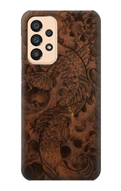 W3405 Fish Tattoo Leather Graphic Print Hard Case and Leather Flip Case For Samsung Galaxy A33 5G