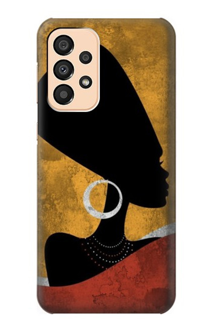 W3453 African Queen Nefertiti Silhouette Hard Case and Leather Flip Case For Samsung Galaxy A33 5G