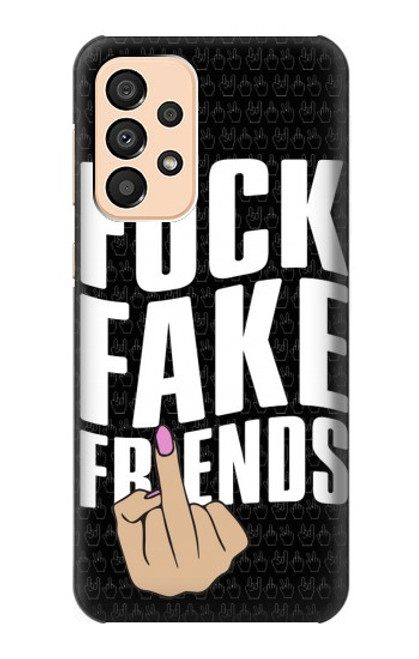 W3598 Middle Finger Fuck Fake Friend Hard Case and Leather Flip Case For Samsung Galaxy A33 5G