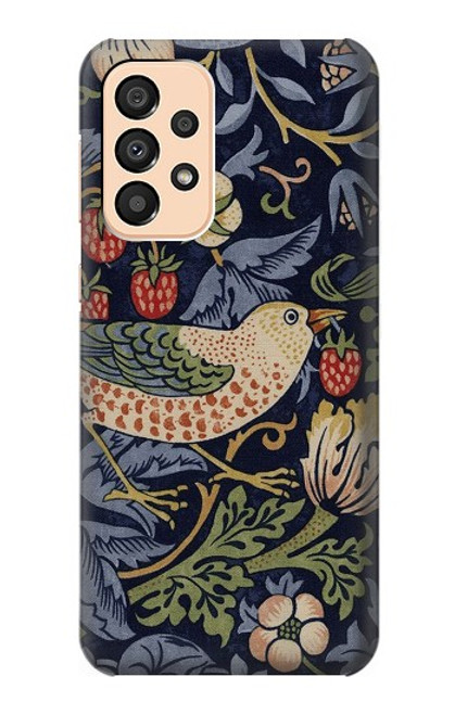W3791 William Morris Strawberry Thief Fabric Hard Case and Leather Flip Case For Samsung Galaxy A33 5G