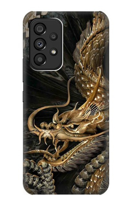 W0426 Gold Dragon Hard Case and Leather Flip Case For Samsung Galaxy A53 5G