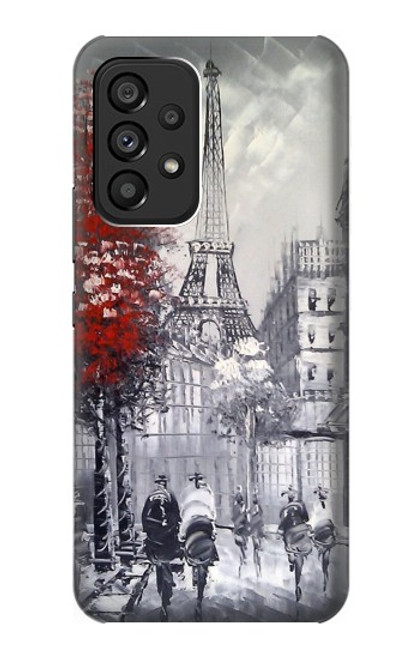 W1295 Eiffel Painting of Paris Hard Case and Leather Flip Case For Samsung Galaxy A53 5G