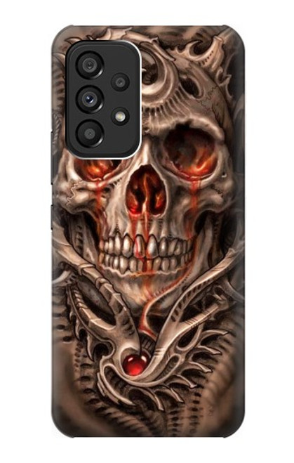 W1675 Skull Blood Tattoo Hard Case and Leather Flip Case For Samsung Galaxy A53 5G