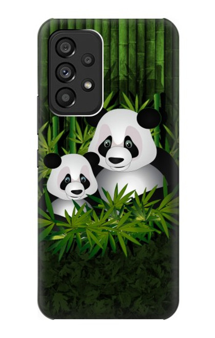 W2441 Panda Family Bamboo Forest Hard Case and Leather Flip Case For Samsung Galaxy A53 5G