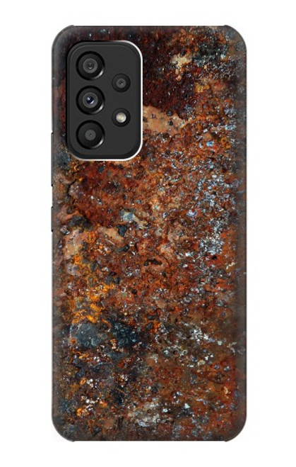 W2714 Rust Steel Texture Graphic Printed Hard Case and Leather Flip Case For Samsung Galaxy A53 5G