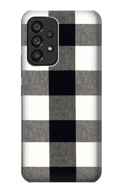 W2842 Black and White Buffalo Check Pattern Hard Case and Leather Flip Case For Samsung Galaxy A53 5G