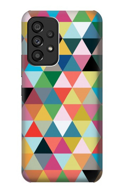 W3049 Triangles Vibrant Colors Hard Case and Leather Flip Case For Samsung Galaxy A53 5G