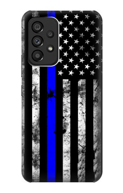 W3244 Thin Blue Line USA Hard Case and Leather Flip Case For Samsung Galaxy A53 5G