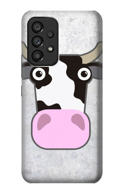 W3257 Cow Cartoon Hard Case and Leather Flip Case For Samsung Galaxy A53 5G