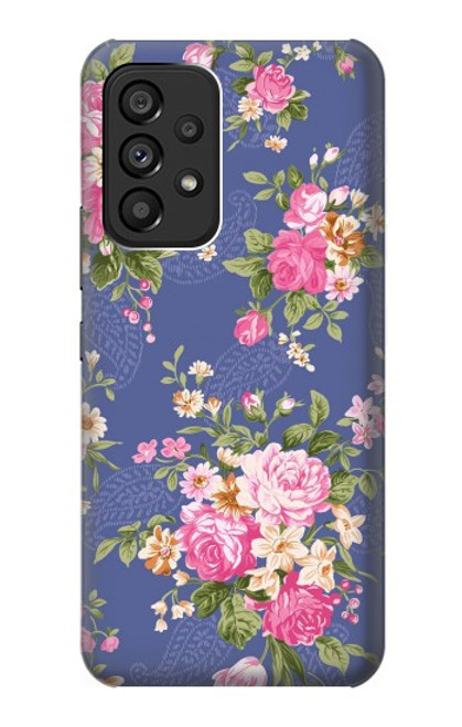 W3265 Vintage Flower Pattern Hard Case and Leather Flip Case For Samsung Galaxy A53 5G