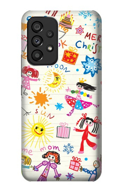 W3280 Kids Drawing Hard Case and Leather Flip Case For Samsung Galaxy A53 5G