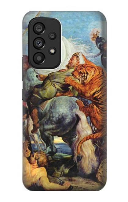 W3331 Peter Paul Rubens Tiger und Lowenjagd Hard Case and Leather Flip Case For Samsung Galaxy A53 5G