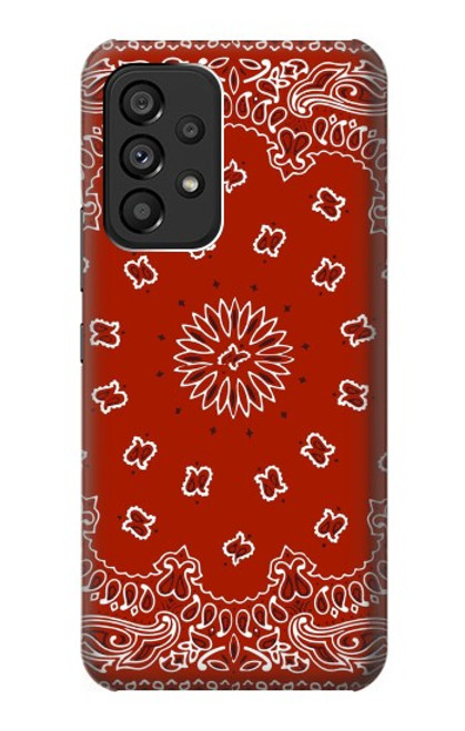 W3355 Bandana Red Pattern Hard Case and Leather Flip Case For Samsung Galaxy A53 5G