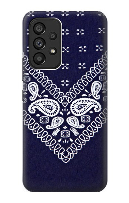 W3357 Navy Blue Bandana Pattern Hard Case and Leather Flip Case For Samsung Galaxy A53 5G