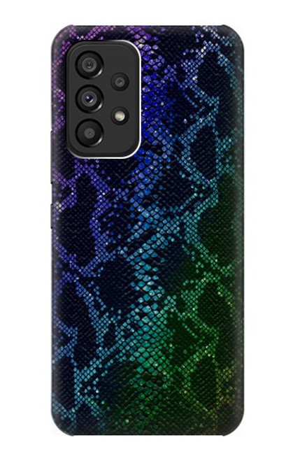 W3366 Rainbow Python Skin Graphic Print Hard Case and Leather Flip Case For Samsung Galaxy A53 5G