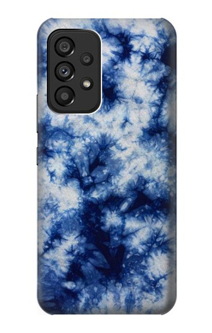 W3439 Fabric Indigo Tie Dye Hard Case and Leather Flip Case For Samsung Galaxy A53 5G