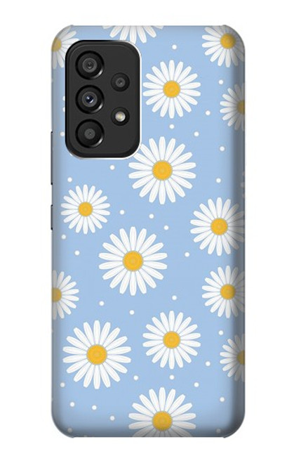 W3681 Daisy Flowers Pattern Hard Case and Leather Flip Case For Samsung Galaxy A53 5G