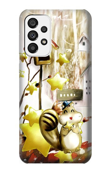 W0109 Cute Squirrel Cartoon Hard Case and Leather Flip Case For Samsung Galaxy A73 5G