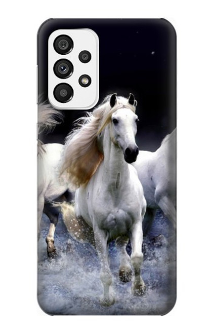 W0246 White Horse Hard Case and Leather Flip Case For Samsung Galaxy A73 5G