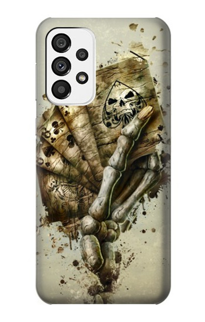 W0550 Skull Card Poker Hard Case and Leather Flip Case For Samsung Galaxy A73 5G