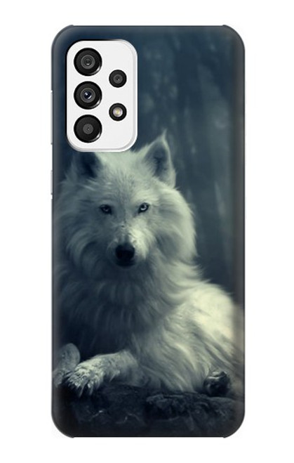 W1516 White Wolf Hard Case and Leather Flip Case For Samsung Galaxy A73 5G