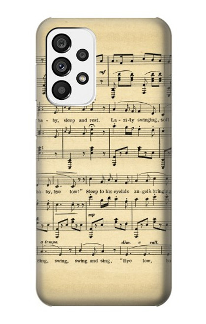 W2504 Vintage Music Sheet Hard Case and Leather Flip Case For Samsung Galaxy A73 5G