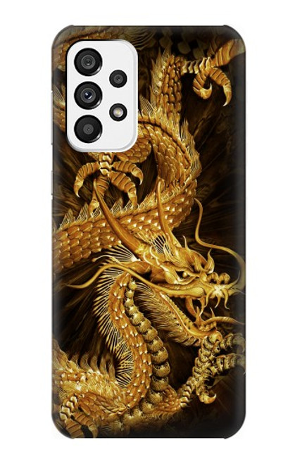 W2804 Chinese Gold Dragon Printed Hard Case and Leather Flip Case For Samsung Galaxy A73 5G