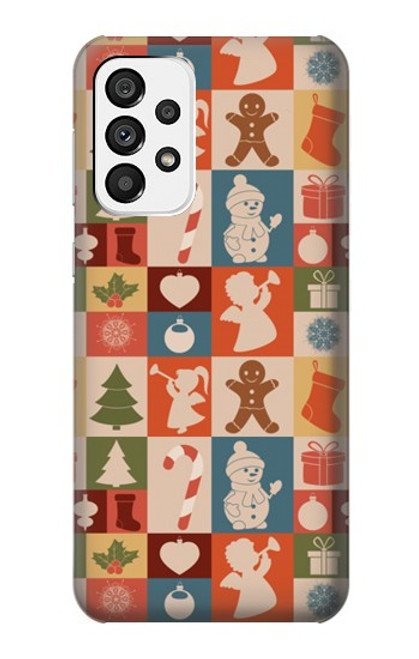 W2854 Cute Xmas Pattern Hard Case and Leather Flip Case For Samsung Galaxy A73 5G