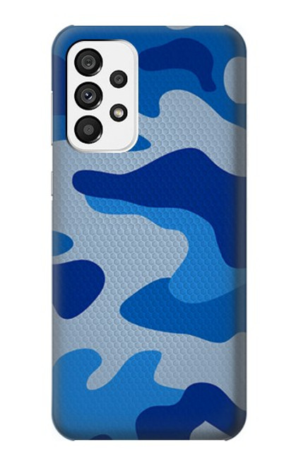 W2958 Army Blue Camo Camouflage Hard Case and Leather Flip Case For Samsung Galaxy A73 5G