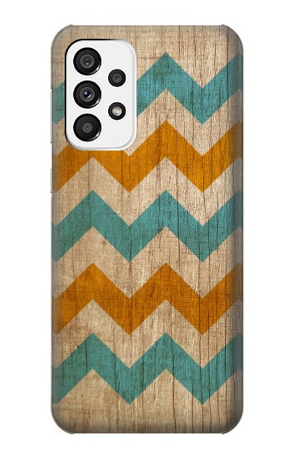 W3033 Vintage Wood Chevron Graphic Printed Hard Case and Leather Flip Case For Samsung Galaxy A73 5G