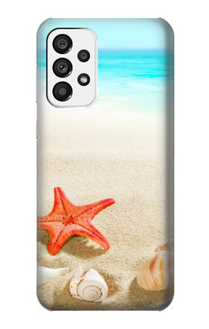 W3212 Sea Shells Starfish Beach Hard Case and Leather Flip Case For Samsung Galaxy A73 5G