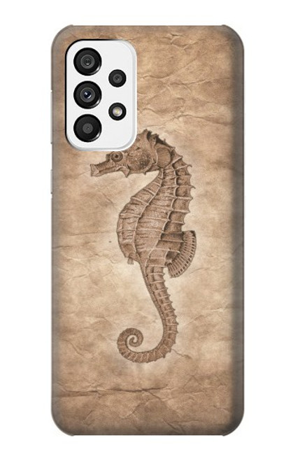 W3214 Seahorse Skeleton Fossil Hard Case and Leather Flip Case For Samsung Galaxy A73 5G