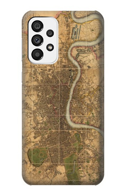 W3230 Vintage Map of London Hard Case and Leather Flip Case For Samsung Galaxy A73 5G