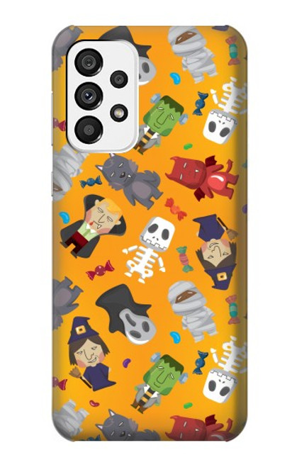 W3275 Cute Halloween Cartoon Pattern Hard Case and Leather Flip Case For Samsung Galaxy A73 5G