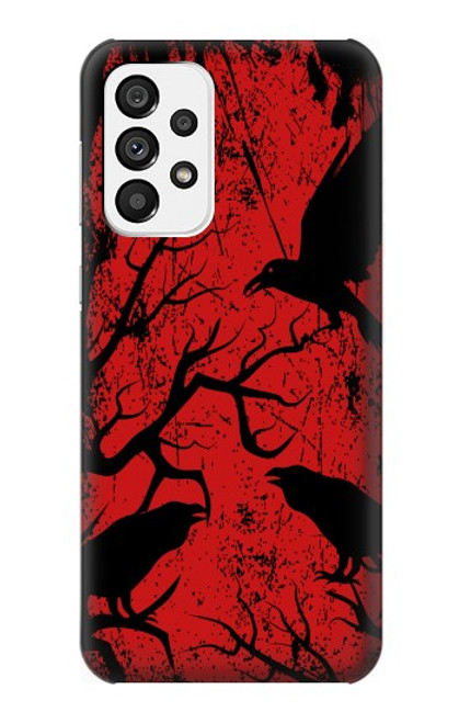 W3325 Crow Black Blood Tree Hard Case and Leather Flip Case For Samsung Galaxy A73 5G