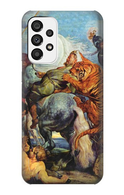 W3331 Peter Paul Rubens Tiger und Lowenjagd Hard Case and Leather Flip Case For Samsung Galaxy A73 5G