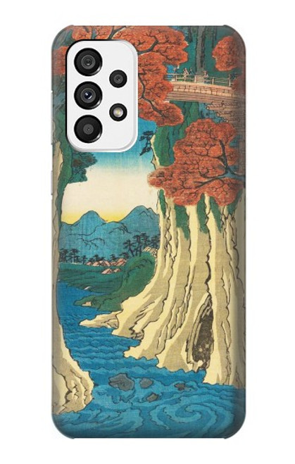 W3348 Utagawa Hiroshige The Monkey Bridge Hard Case and Leather Flip Case For Samsung Galaxy A73 5G