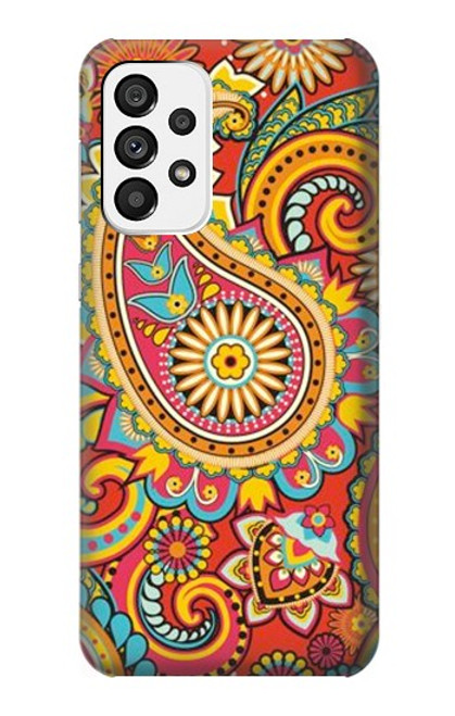 W3402 Floral Paisley Pattern Seamless Hard Case and Leather Flip Case For Samsung Galaxy A73 5G