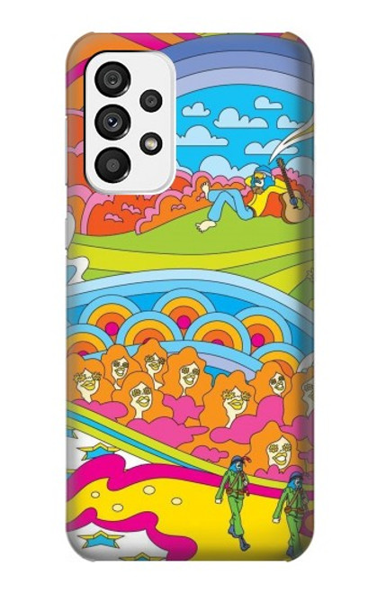 W3407 Hippie Art Hard Case and Leather Flip Case For Samsung Galaxy A73 5G