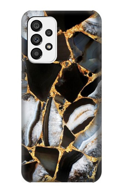 W3419 Gold Marble Graphic Print Hard Case and Leather Flip Case For Samsung Galaxy A73 5G