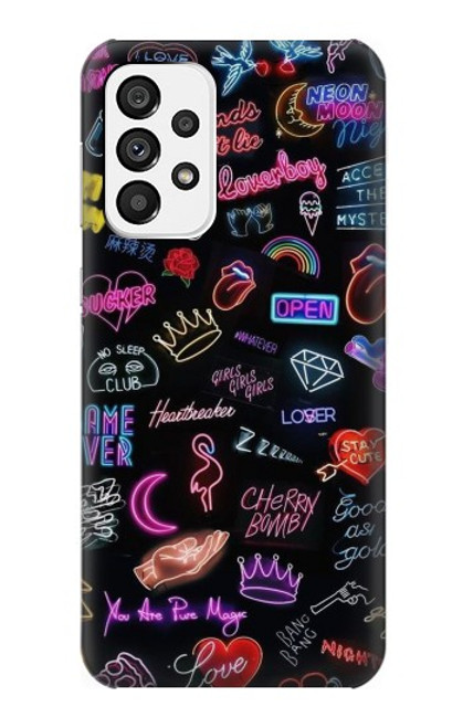 W3433 Vintage Neon Graphic Hard Case and Leather Flip Case For Samsung Galaxy A73 5G