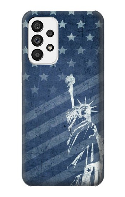 W3450 US Flag Liberty Statue Hard Case and Leather Flip Case For Samsung Galaxy A73 5G