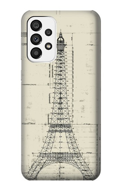 W3474 Eiffel Architectural Drawing Hard Case and Leather Flip Case For Samsung Galaxy A73 5G