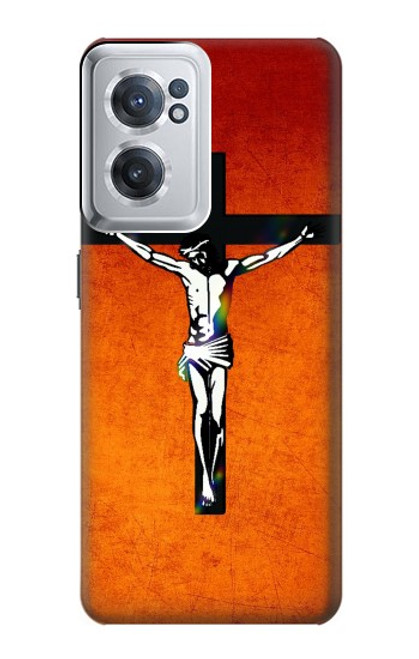 W2421 Jesus Christ On The Cross Hard Case and Leather Flip Case For OnePlus Nord CE 2 5G