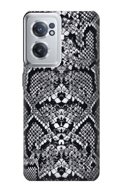 W2855 White Rattle Snake Skin Graphic Printed Hard Case and Leather Flip Case For OnePlus Nord CE 2 5G