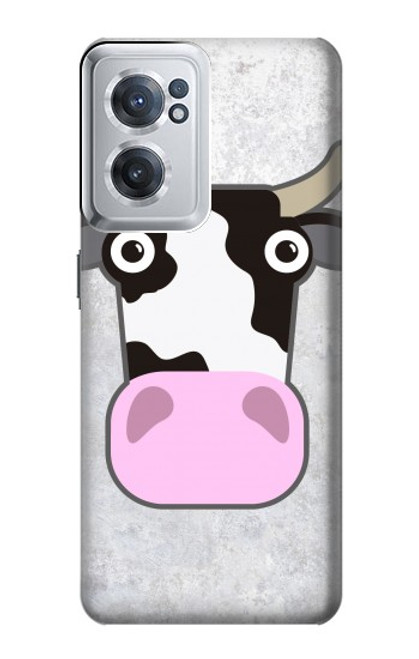 W3257 Cow Cartoon Hard Case and Leather Flip Case For OnePlus Nord CE 2 5G