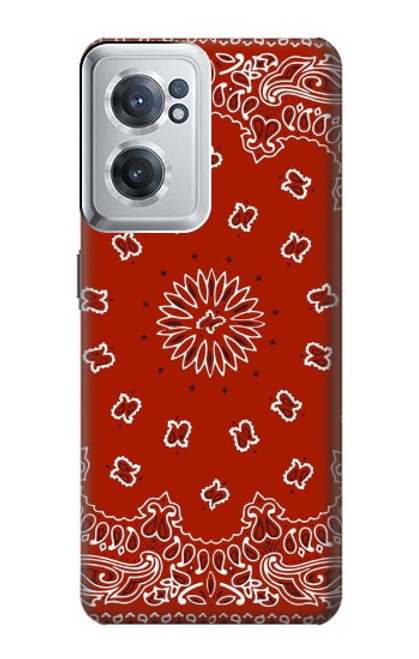 W3355 Bandana Red Pattern Hard Case and Leather Flip Case For OnePlus Nord CE 2 5G