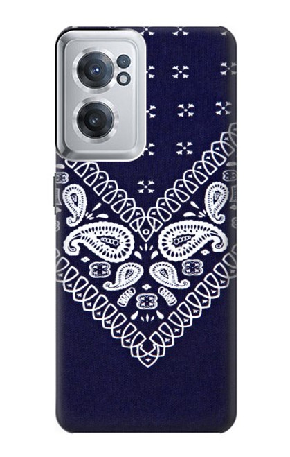 W3357 Navy Blue Bandana Pattern Hard Case and Leather Flip Case For OnePlus Nord CE 2 5G